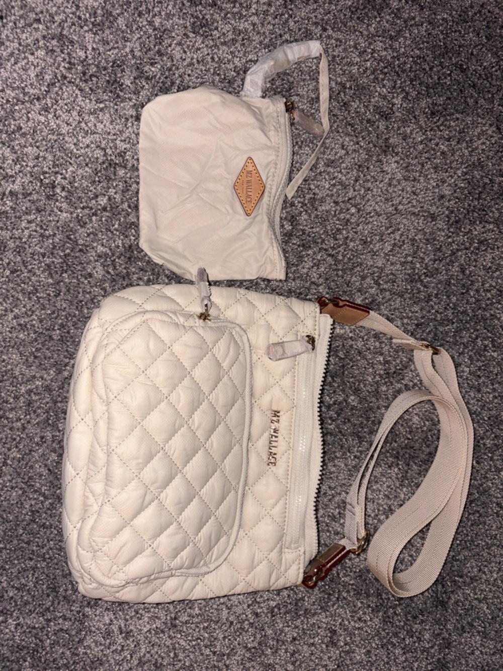 MZ Wallace Quilted Crossbody Bag with Matching Pouch